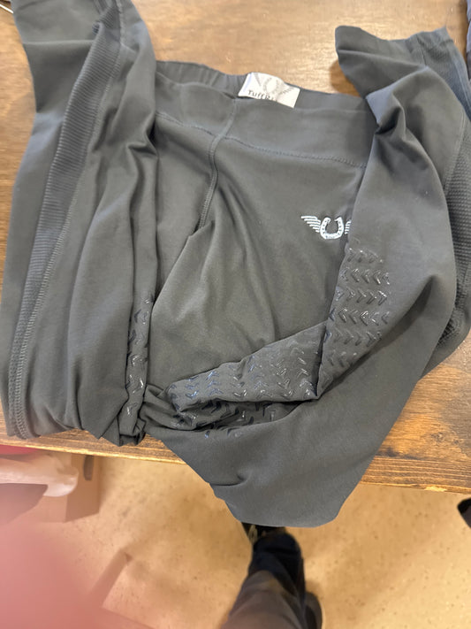 28. Lds S/26 Grey silicone knee patch Ventilated Tights, TuffRider, pants137