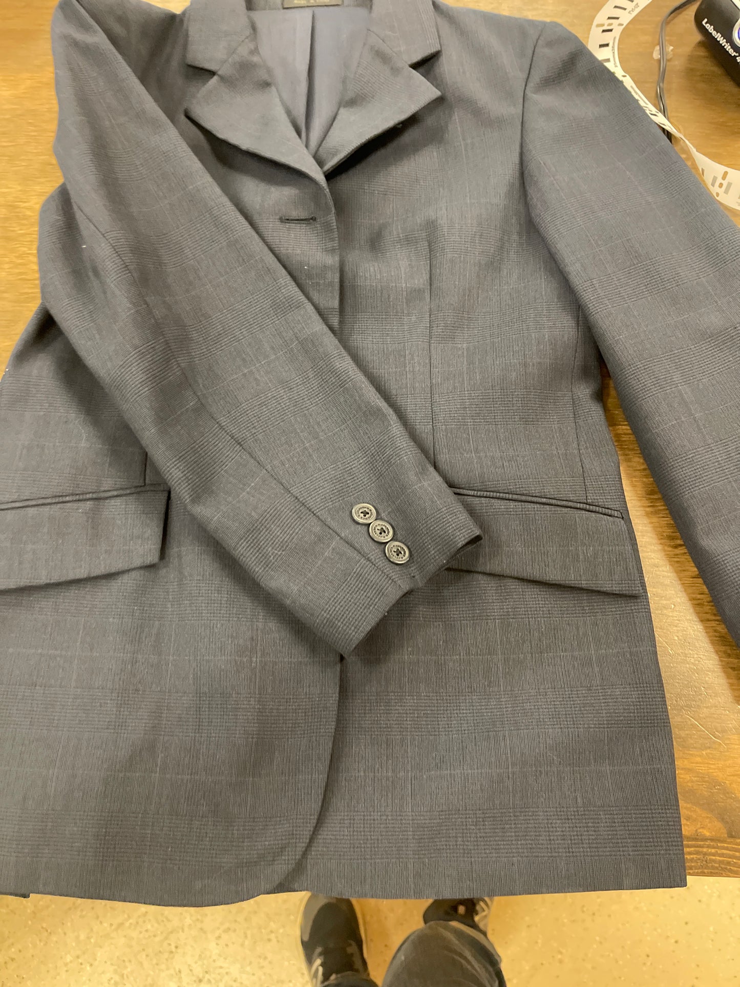 Lds 34 Navy pinstriped Show Coat with navy lining, RJ Classics coats071