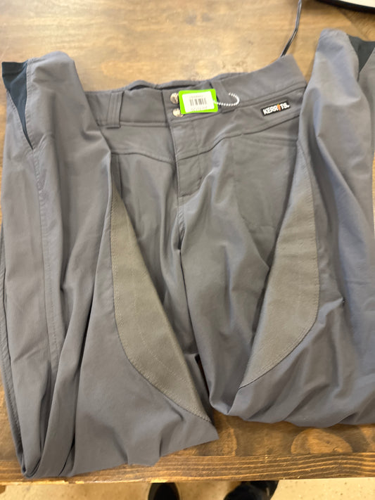 91. Lds M/28 Grey Kerrits Knee Patch zip breeches, pants129