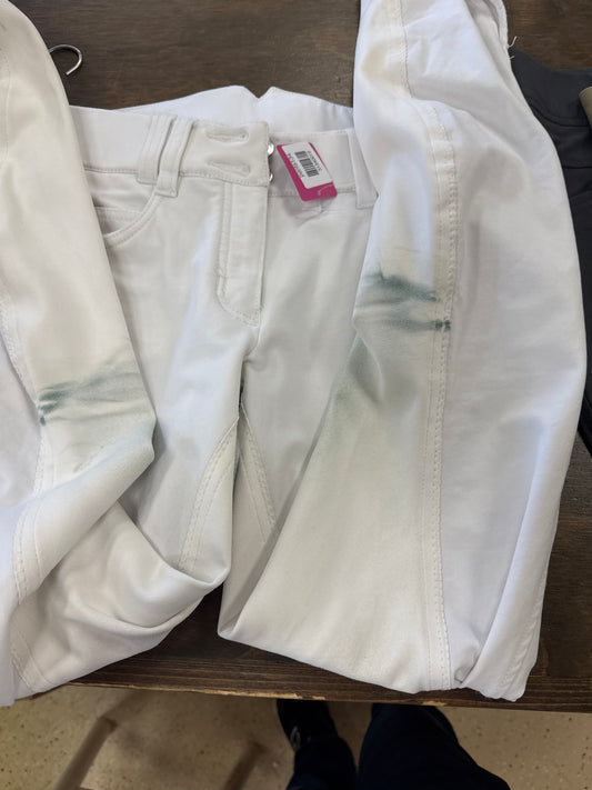 19. Lds 26 white Full Seat suede HKM breeches, pants134