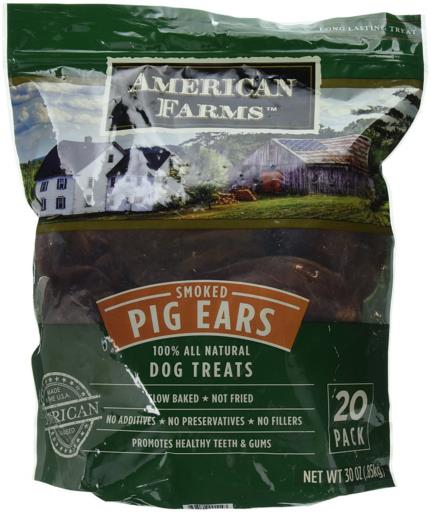 Pig Ear Smoked 20 pack, 38oz, American Farms
