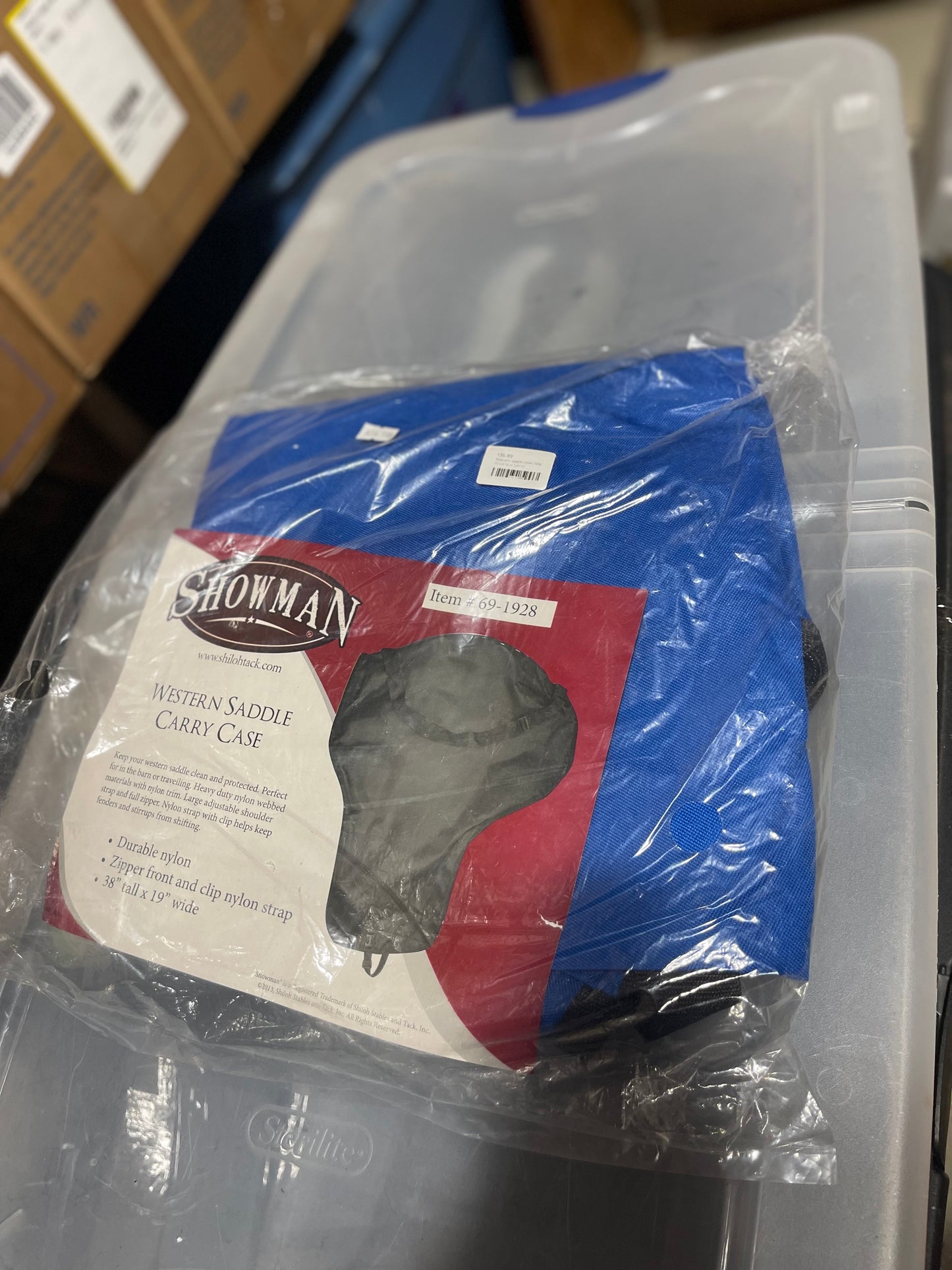 Royal Blue Western saddle carrier bag, Showman,
