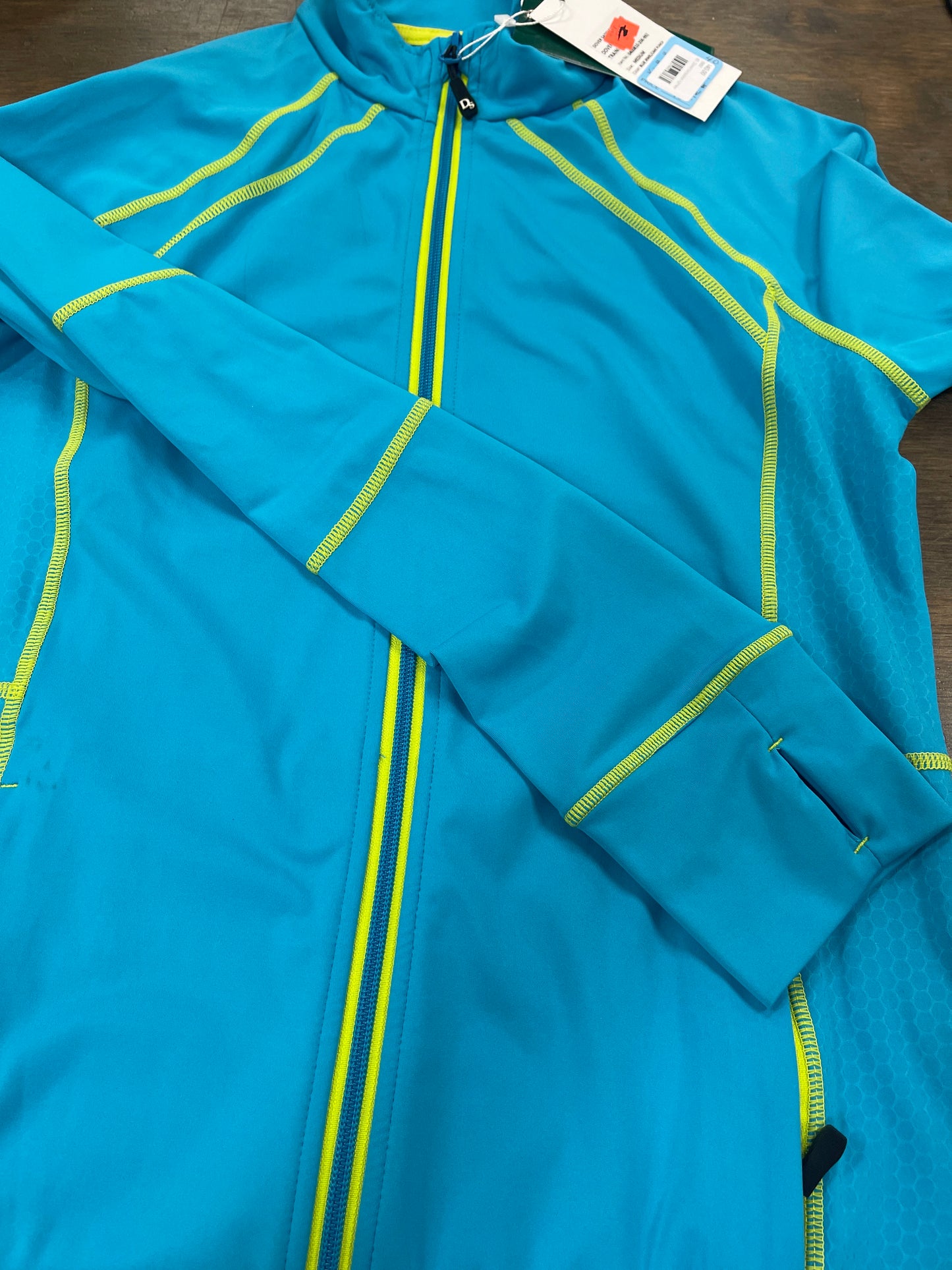 Lds M Turquoise/lime green shirt jacket, Dover, shirt091
