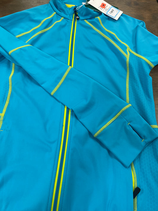 Lds M Turquoise/lime green shirt jacket, Dover, shirt091