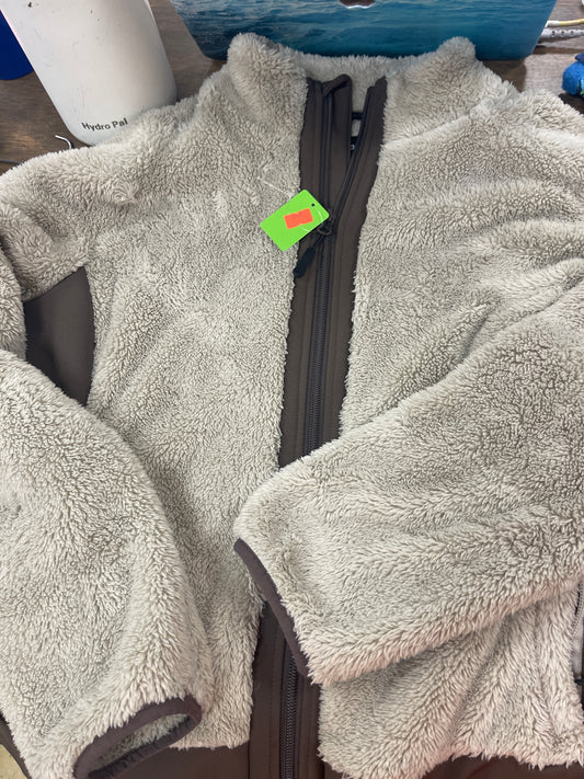 119. Kids 12 Brown and tan Fuzzy Jacket, Horze, shirt076