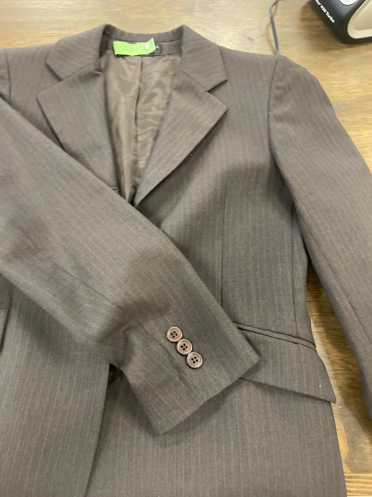 Kids 16 Brown Pinstriped show jacket with brown lining, RJ classics, coats051