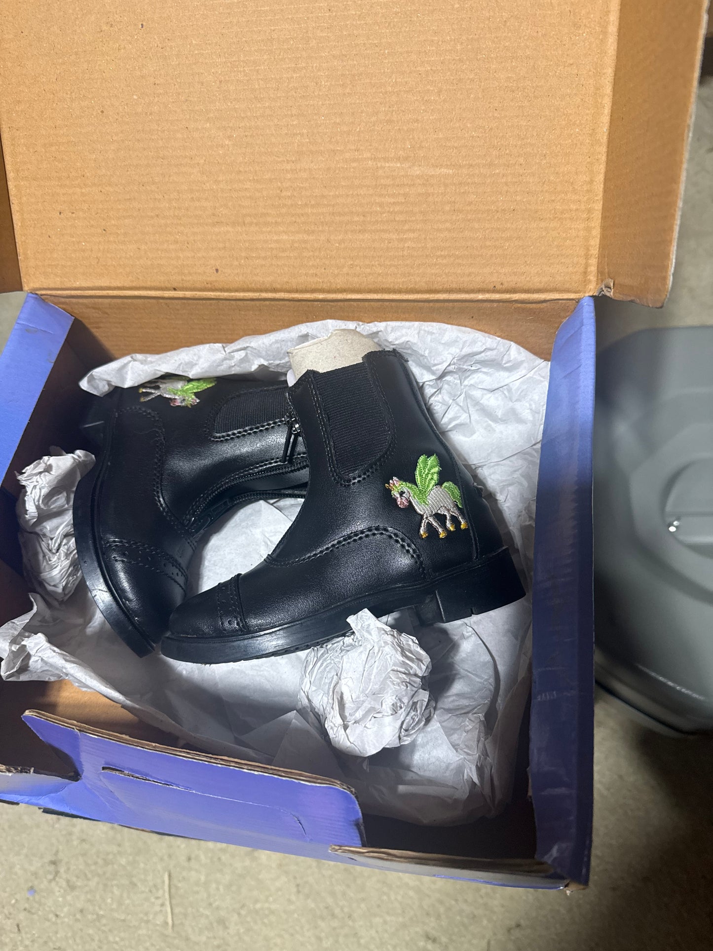 Kids "Starter" Zip synthetic Paddock Boots, Tuffrider