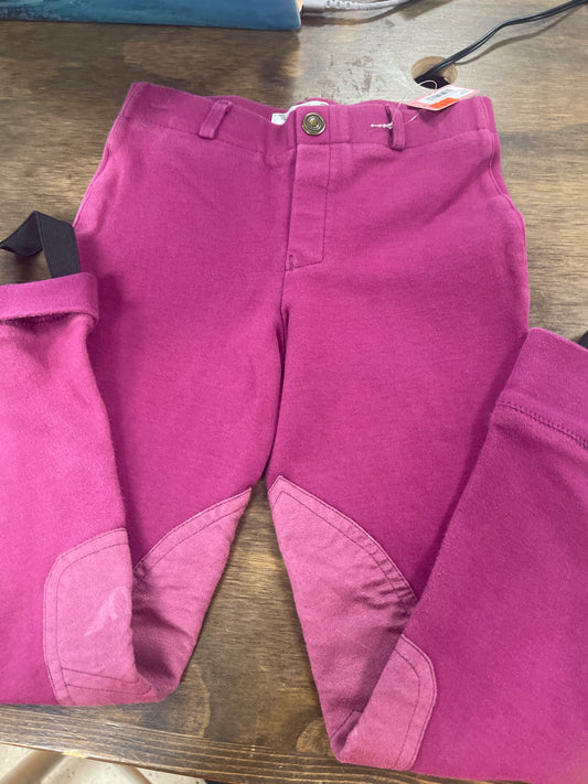 6. Kids 8 magenta knee patch tuffrider jods, like new, pants101