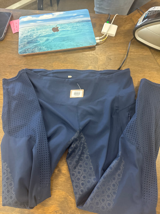 51. Lds 30 Navy Full Seat silicone Riding Tights, Ariat, pants151