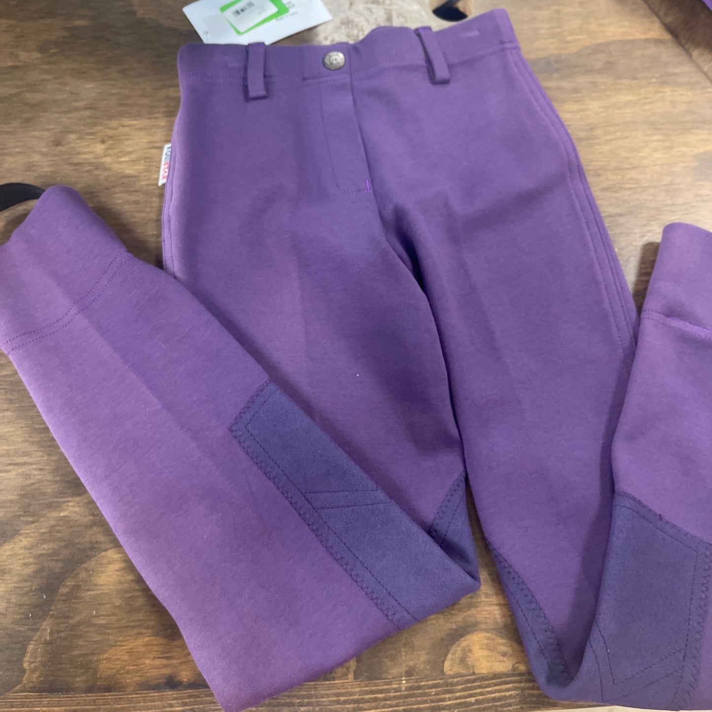 5. Kids 8 purple Equistar Knee Patch jods, NWT, pants099