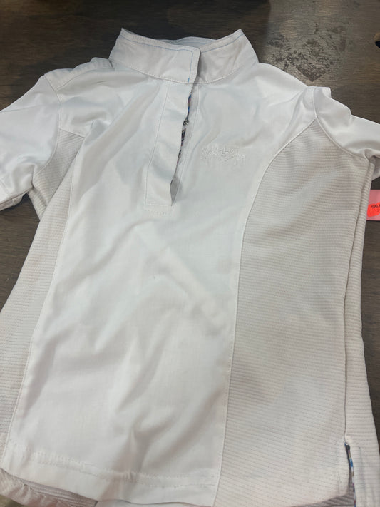 3. Kids Md White short sleeve Equine Couture Cara show shirt, shirt061