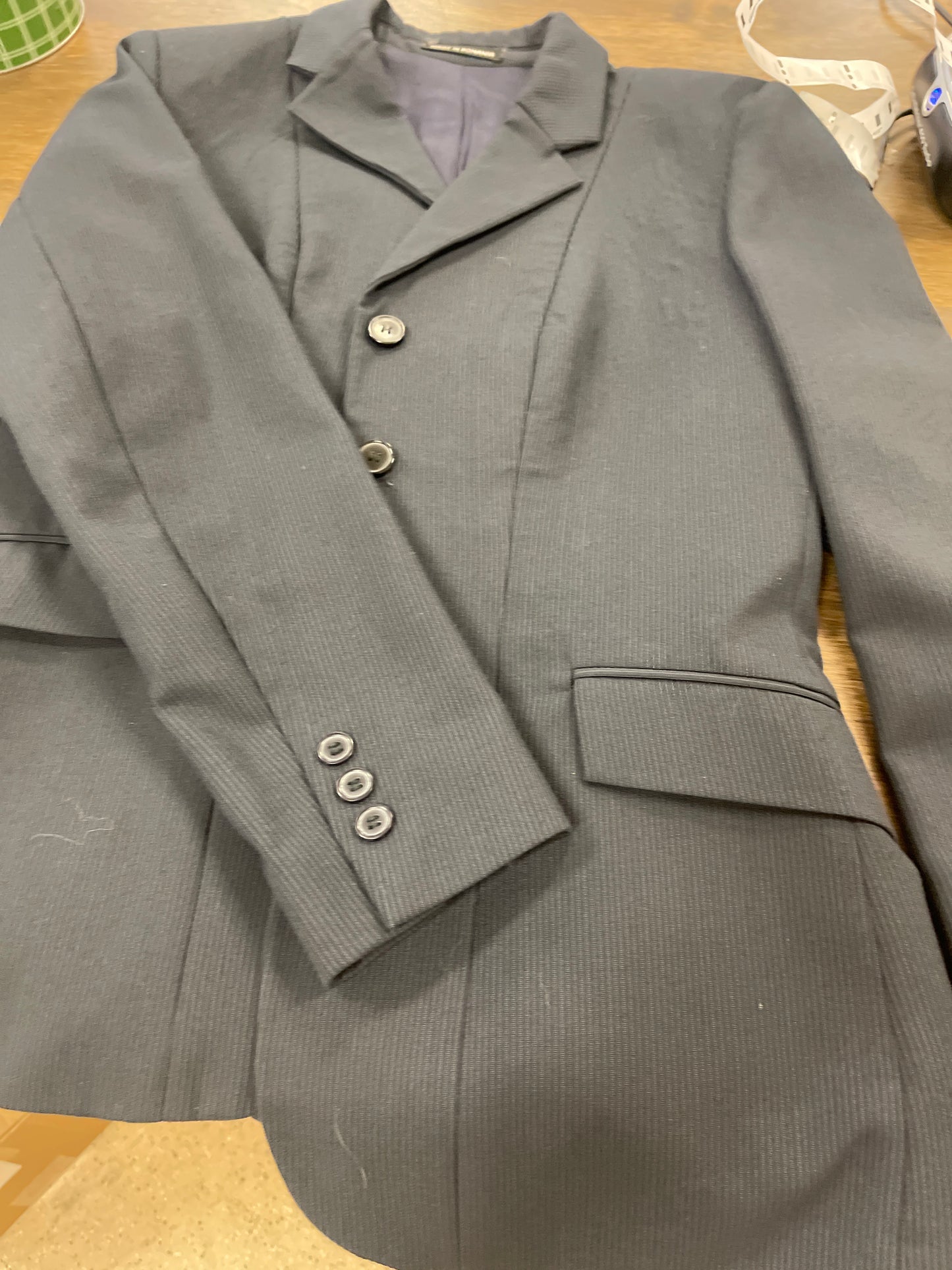 Lds 16L Navy pinstriped Savoy hunt jacket, Stateline Tack, coats090