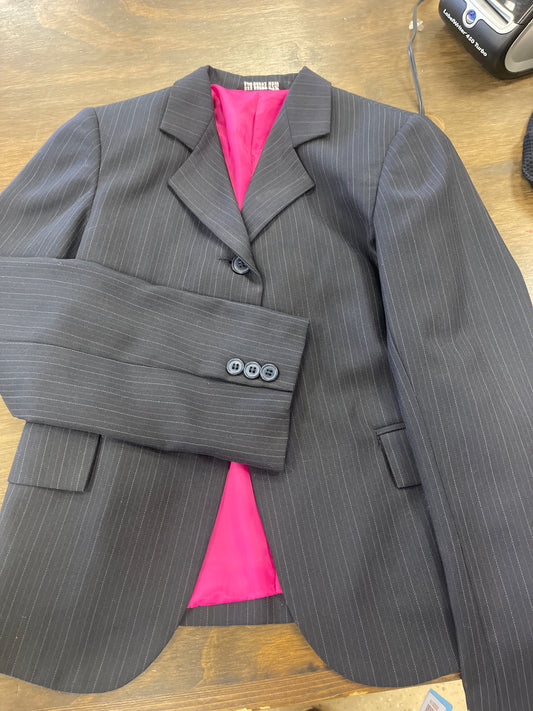 Kids 12 Navy Show Jacket with pink lining, Devon Aire coats034