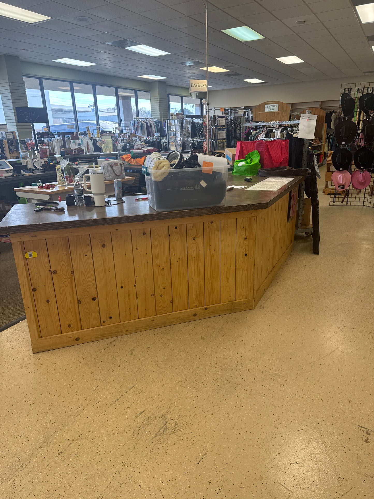 Custom made wooden cashwrap counter