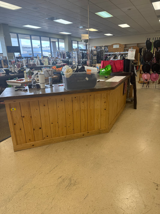 Custom made wooden cashwrap counter