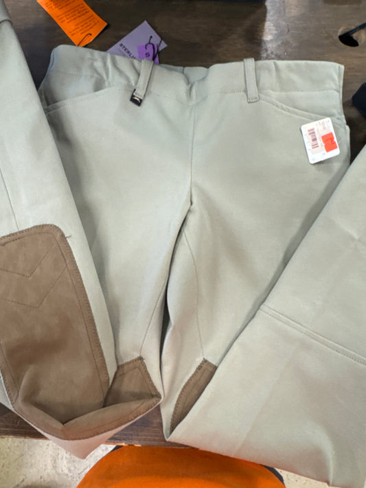 6. Kids 16 Tan Knee Patch RJ Classics “Mason” jods, pants086