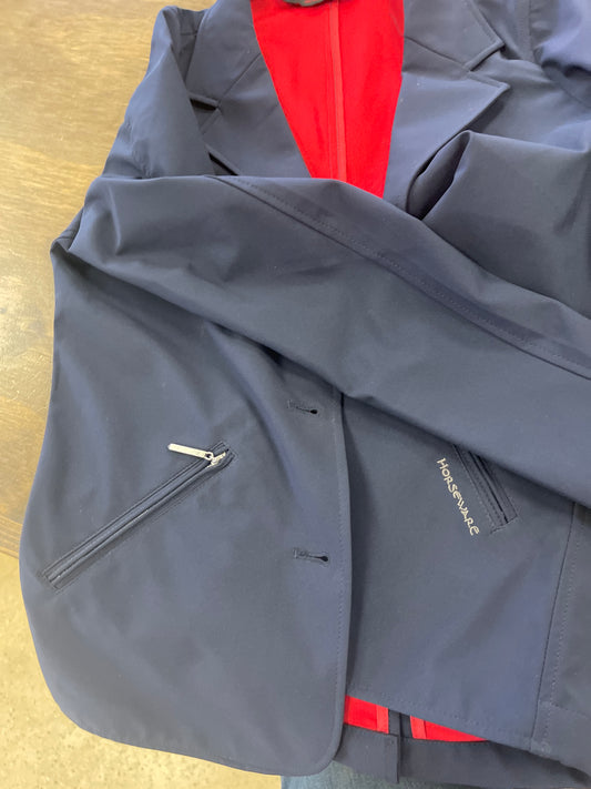 Kids 9/10 Navy lightweight w/red lining show jacket, Horseware Ireland coats031