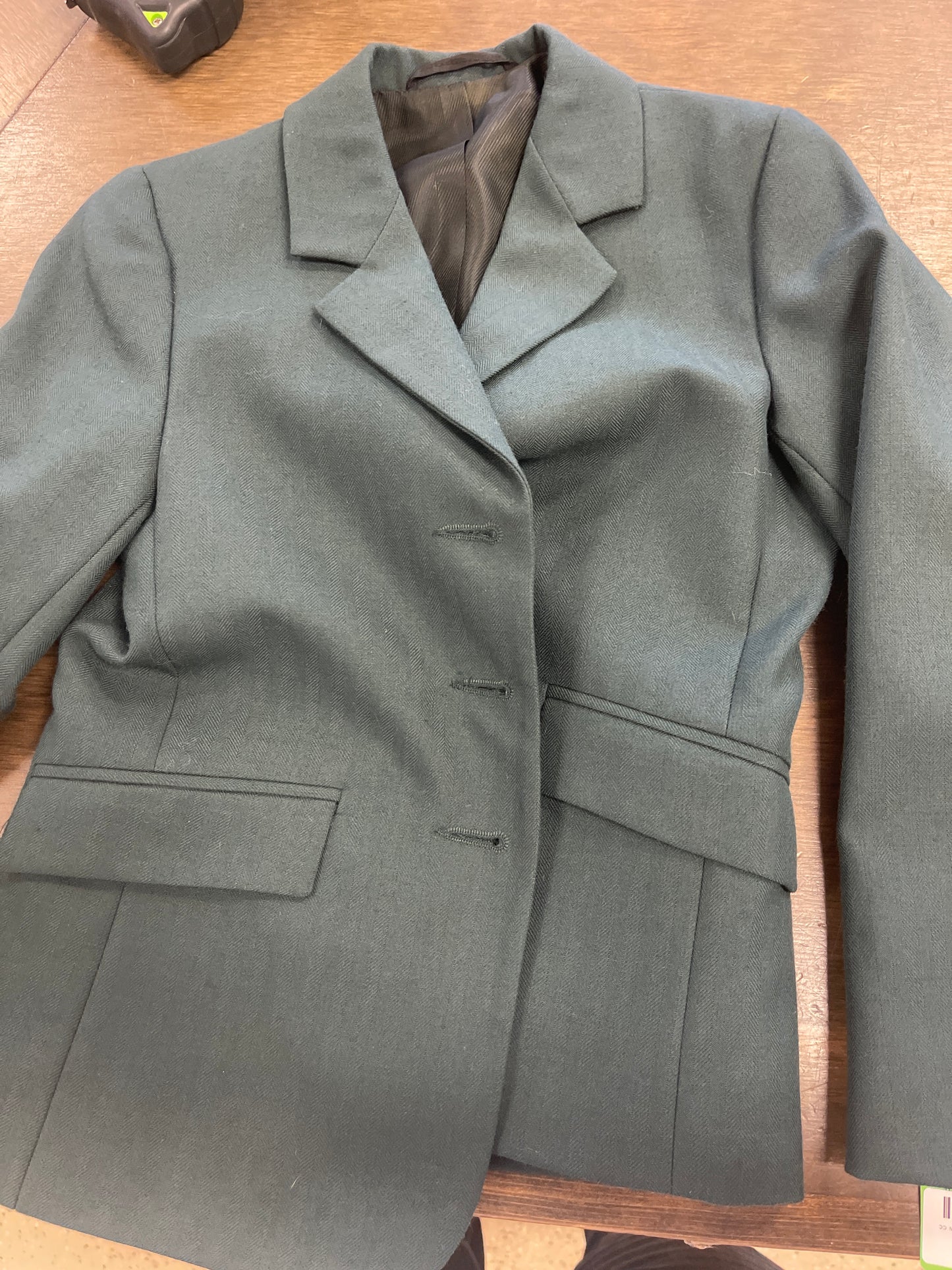 Kids S/8 Hunter Green starter show coat, Beaufort coats029