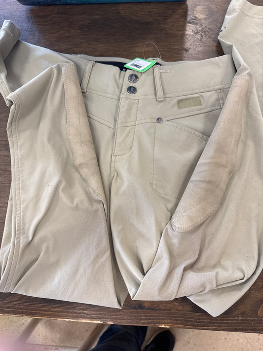 15. Lds S/26 Tan kerrits knee patch zip breeches, pants128