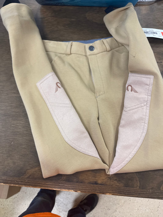 Tuffrider sz 10 Tan Patrol Boys Knee Patch Pull On Show Jodhpurs, (Jods), pants087