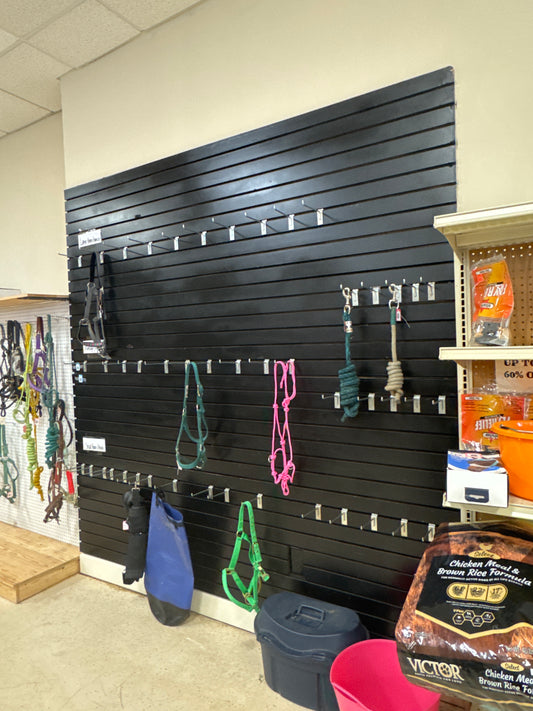 Black 4' x 8' slatwall sections