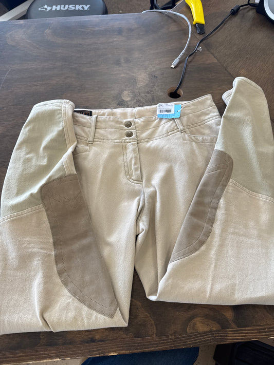 3. Sz 24 Ariat tan knee patch breeches, pants121