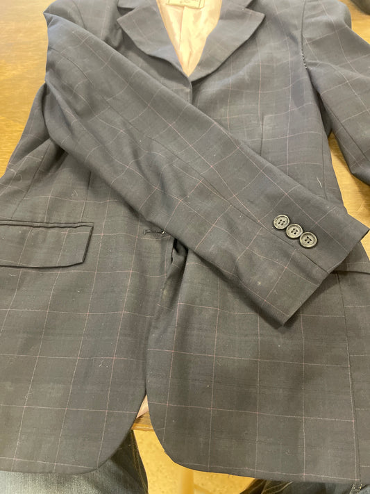 Kids 16 navy show coat with pink liner, The Wellington coats041