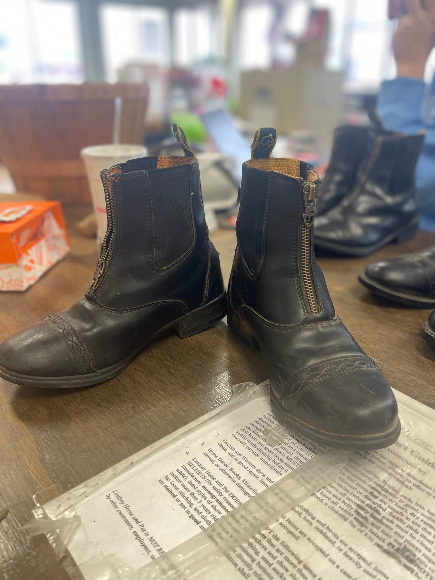 16. Sz 4 Black zip Moretta paddock boots, eboots05