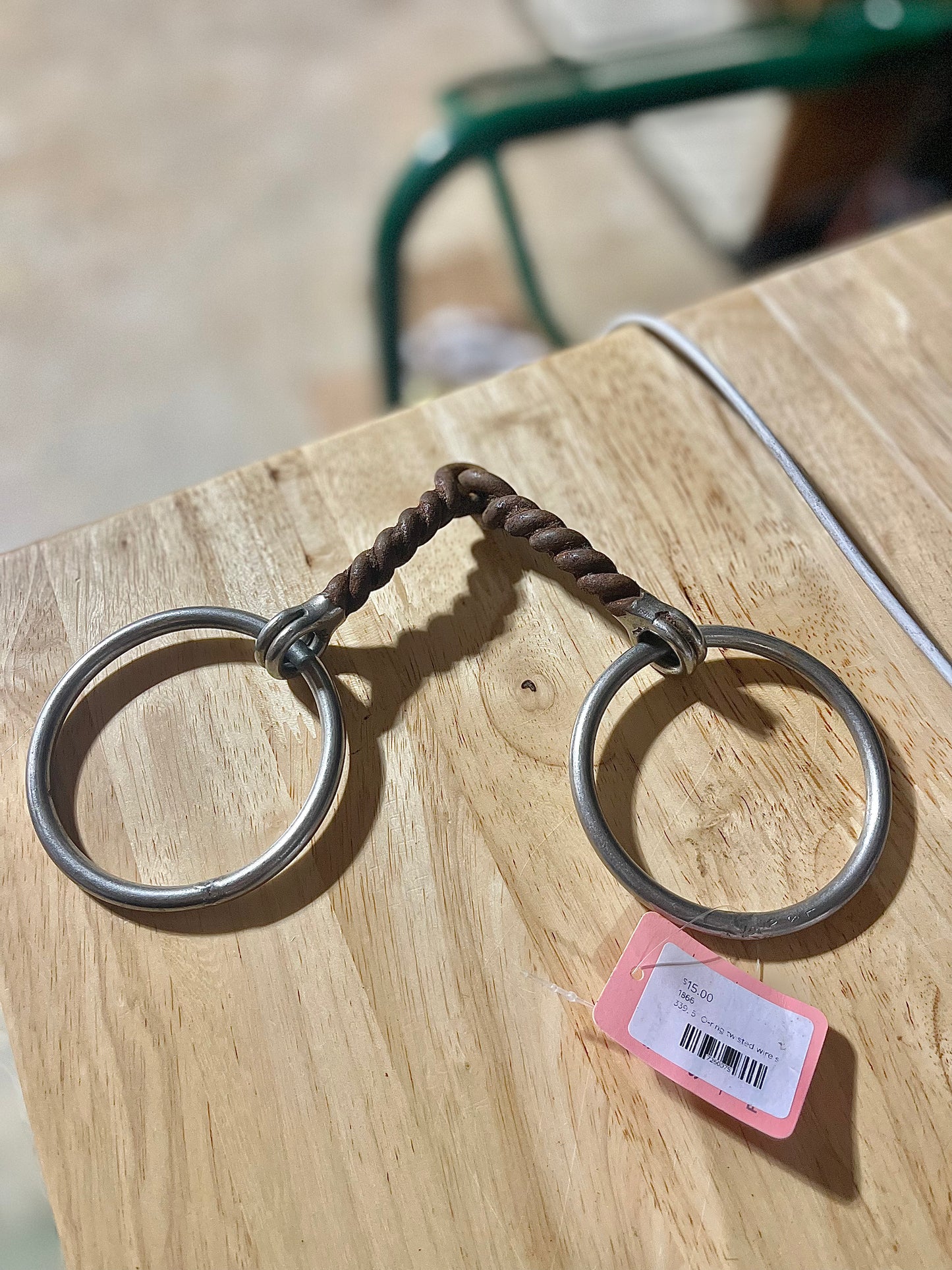 5” single break twisted wire curved mouth sweet iron loose ring snaffle bit