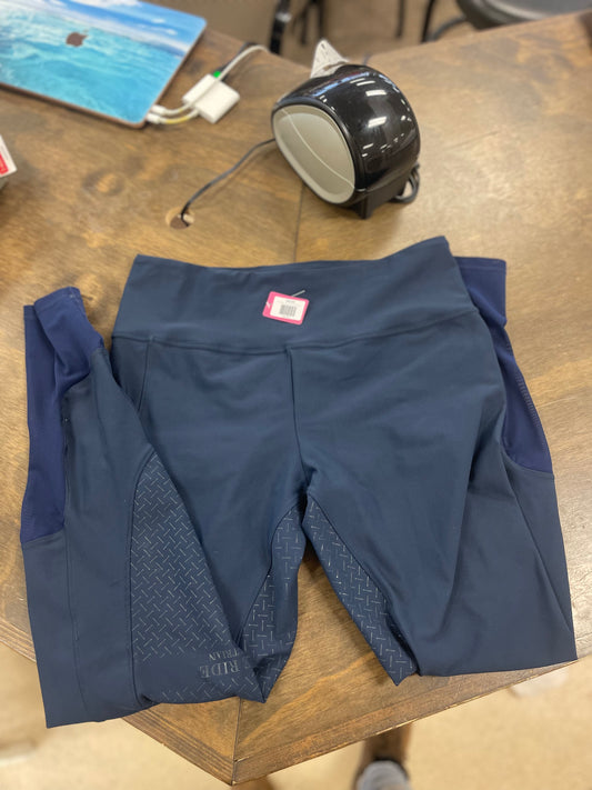 52. Lds 30 Navy Silicone Full Seat Riding Tights,  Free Ride, pants148