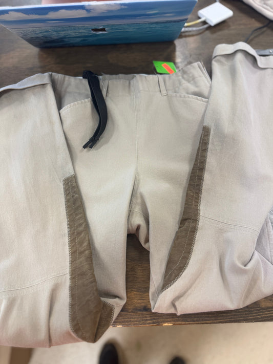 17. Kids 16 Tan knee patch tailored sportsmen Jods, side zip, pants082