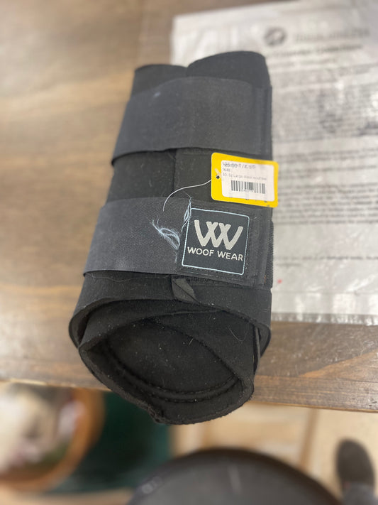 83. Sz Large black woof boots, set of 2, Wraps021