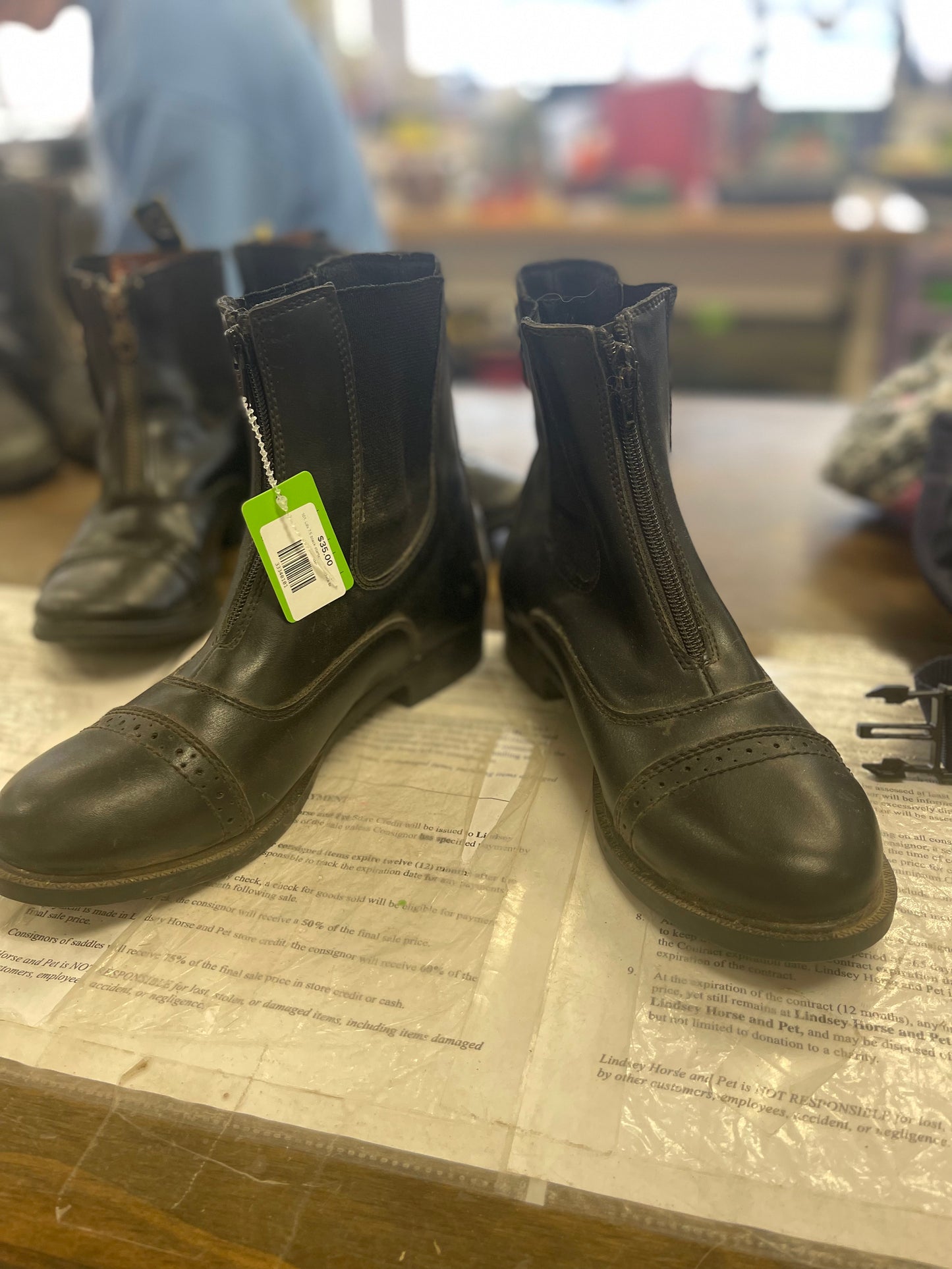 101. Lds 7.5 black starter zip paddock boots, Tuffrider, eboots03