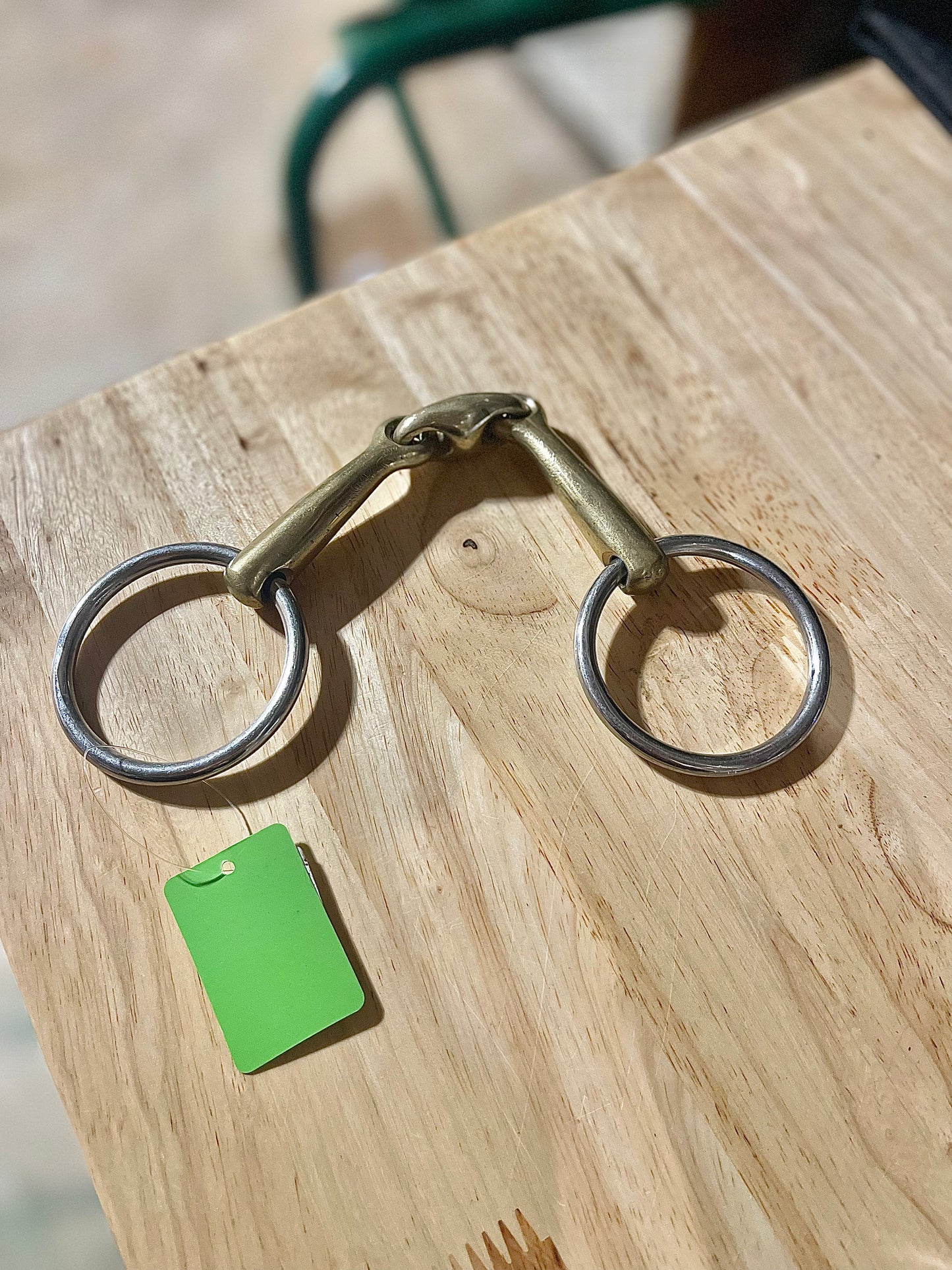 5 ¾” 3 piece peanut link loose ring snaffle, gold