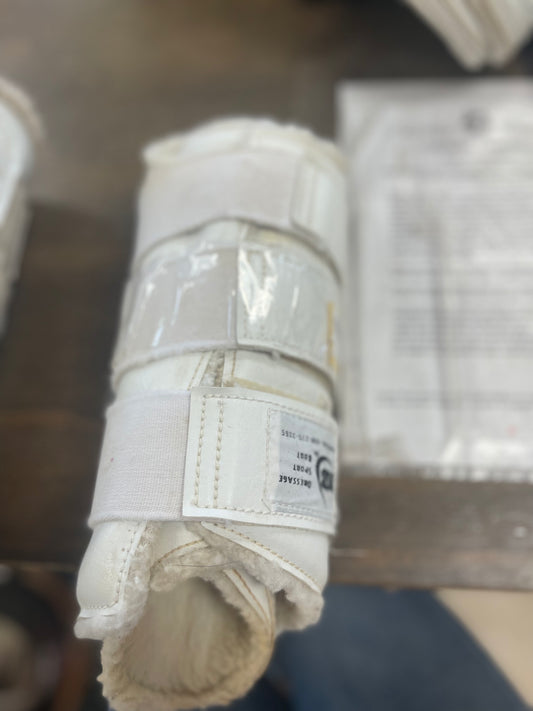 84. Lg set of 2 white boots lemieux, Wraps026