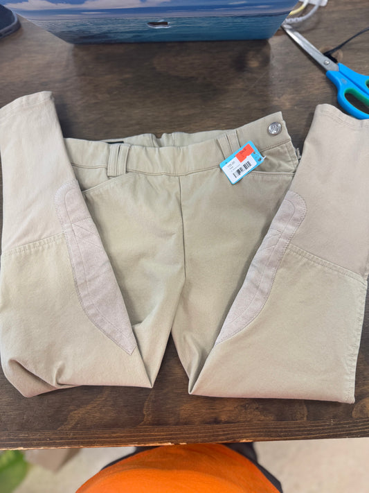 2. kids 10 tan knee patch Ariat breeches, pants067