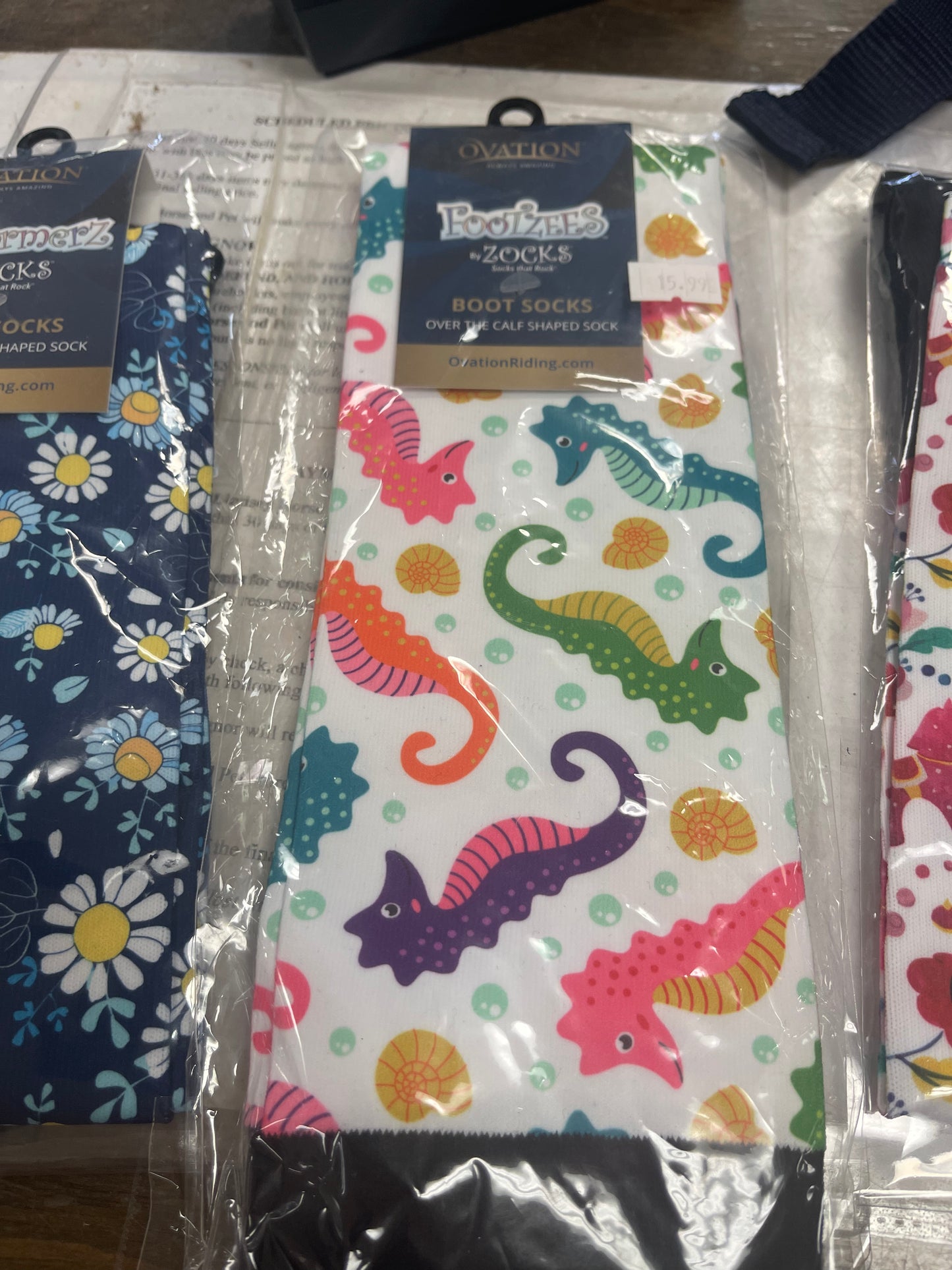 Ovation Ladies FootZees Seahorse Swirl Socks (Discontinued), socks006