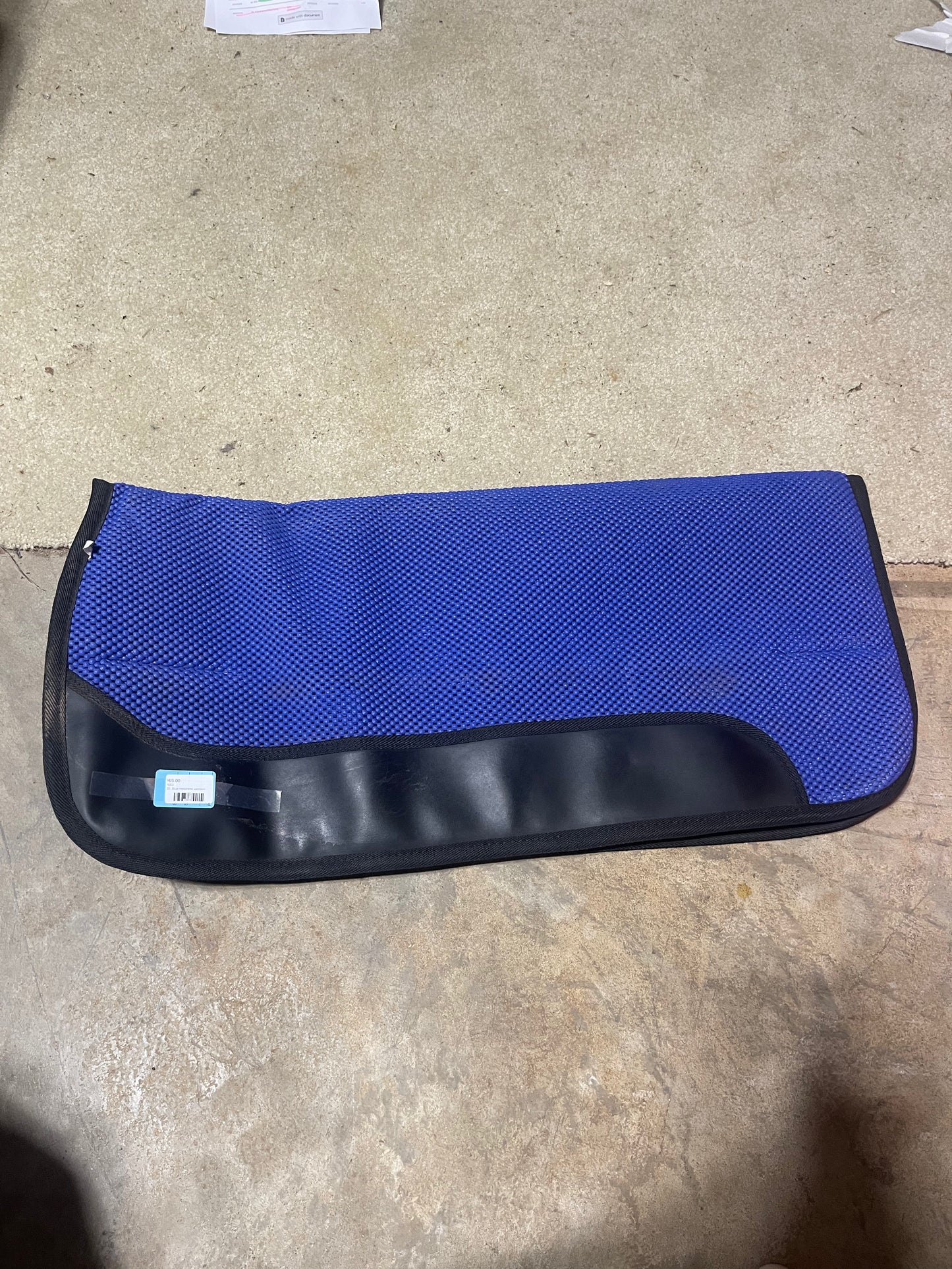 Blue waffle neoprene western saddle pad, 31" long with 15" drop