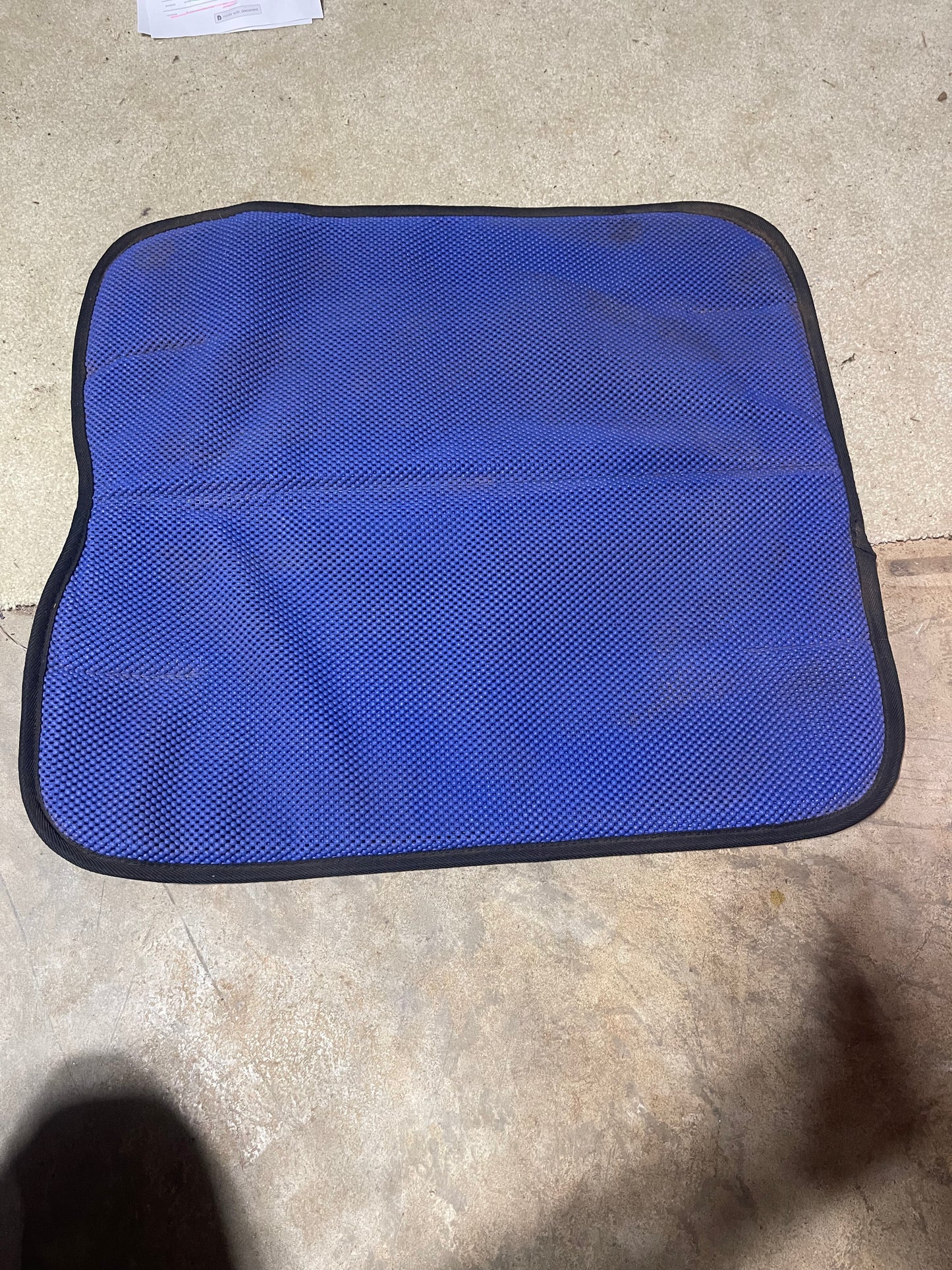 Blue waffle neoprene western saddle pad, 31" long with 15" drop