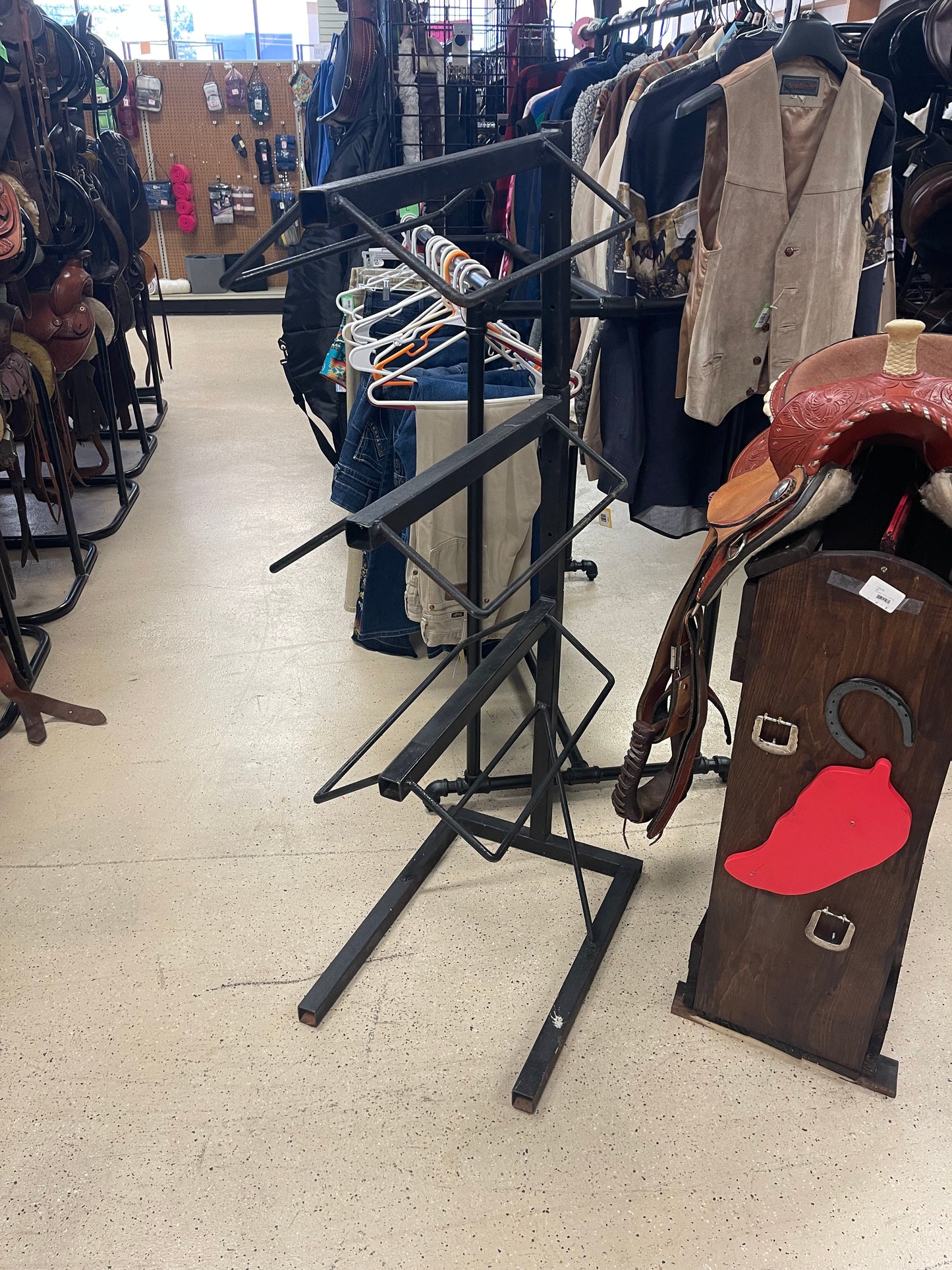 3 Tier lightweight Black Metal saddle rack/stand