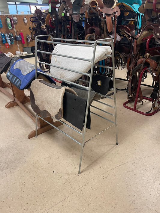 Silver A frame pad storage rack