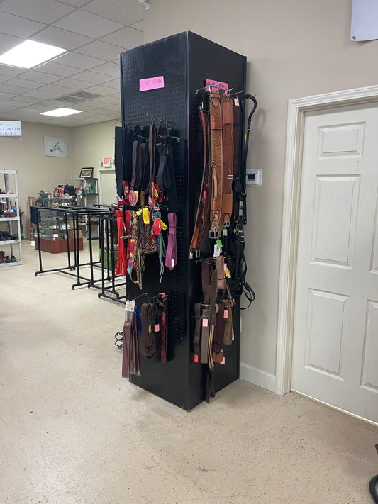 10-12' 4 sided black pegboard tower (latigos, off billets)