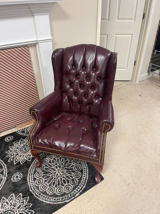 Burgundy leather chair