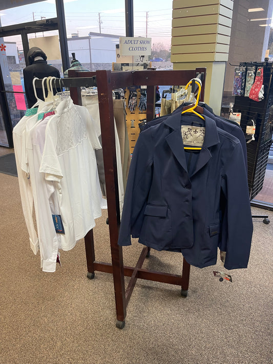 4ft wooden square rolling clothing racks