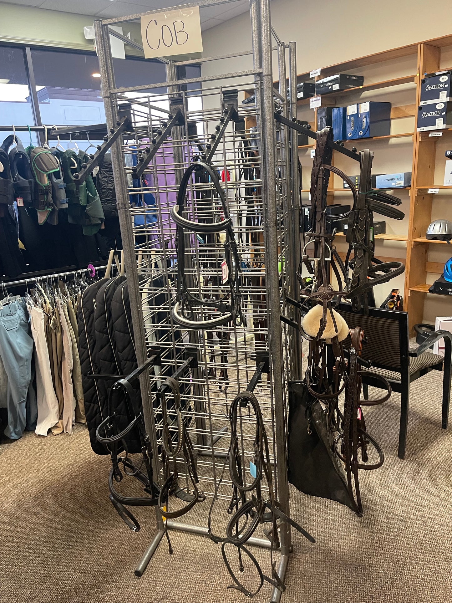 4ft Round silver rolling clothing racks