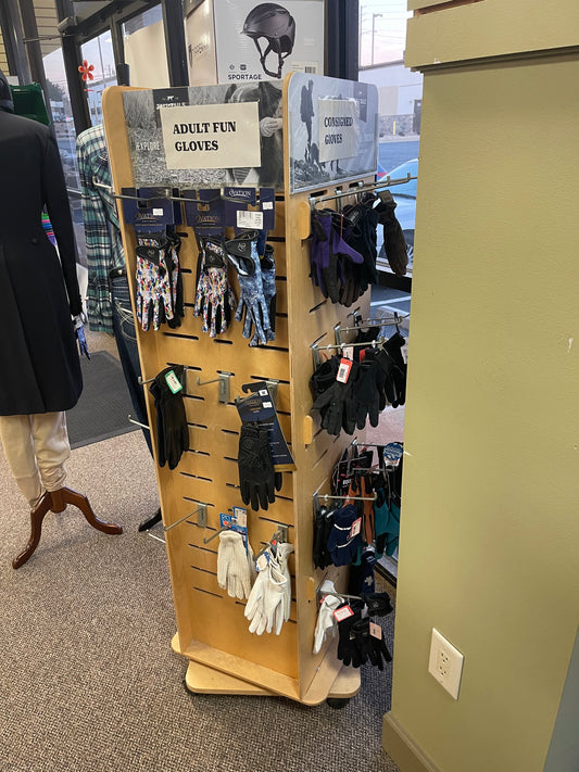 2 by 2 ft 4 sided wooden spinner rack