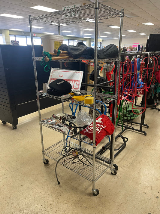 Silver/steel heavy duty metal snap together rolling racks 3'x1'6"