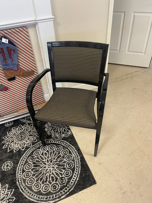 Black and brown striped chairs, 4 available