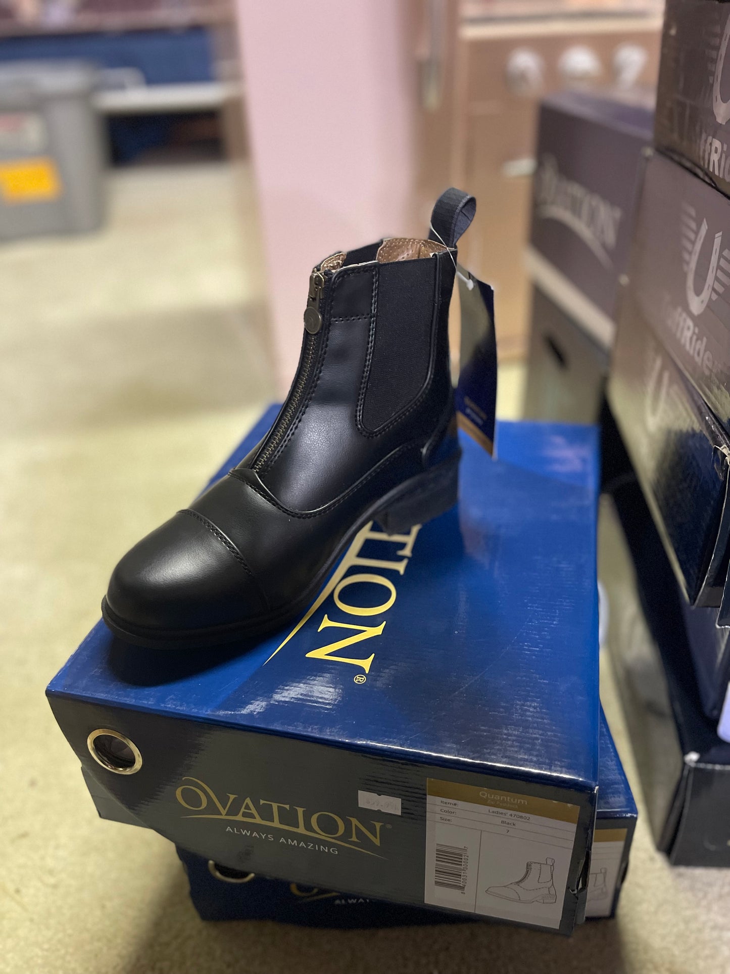 Ladies Synthetic “Quantum” Zip Paddock Boots