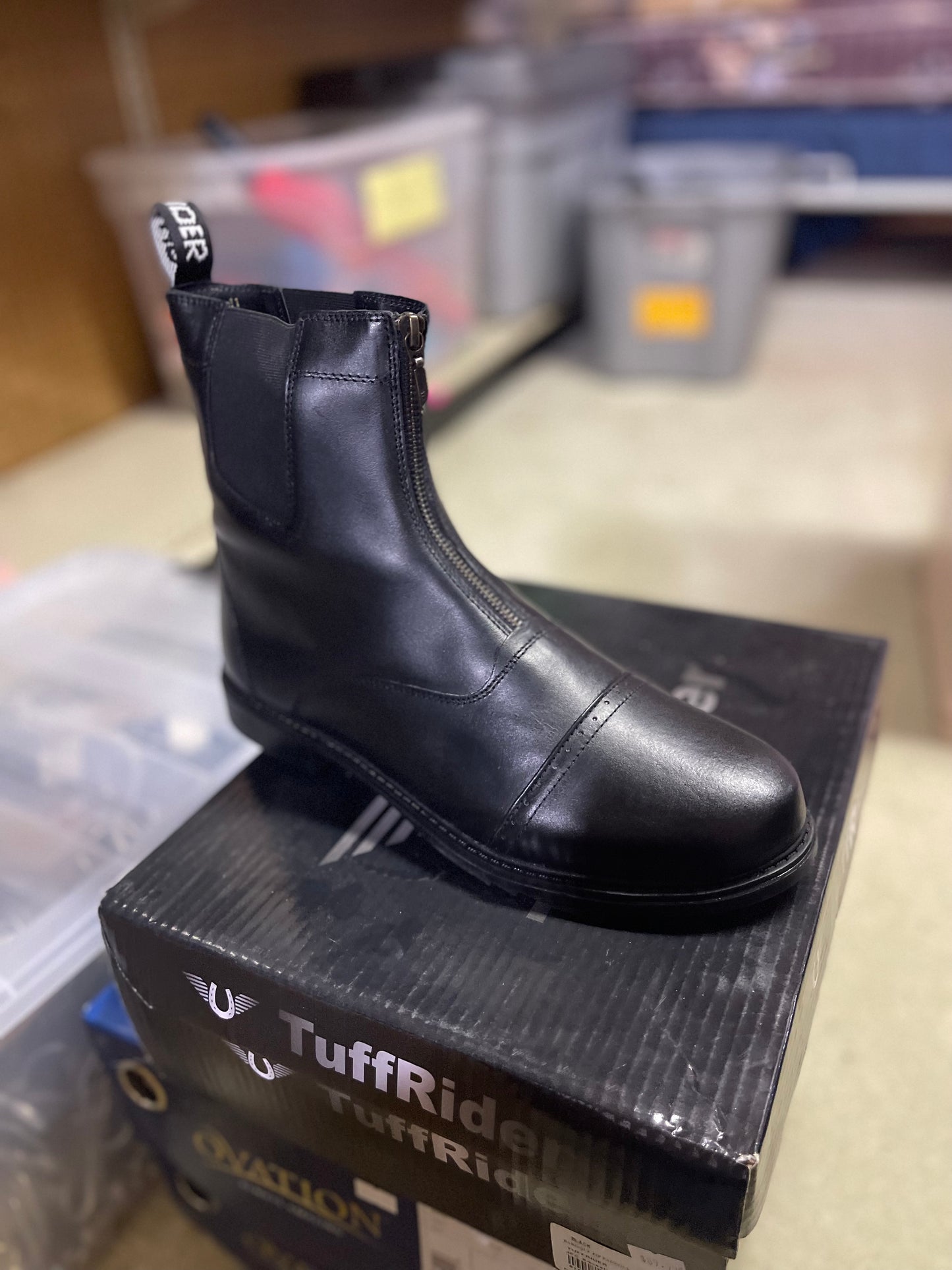 Mens Synthetic Zip Tuffrider Paddock Boots